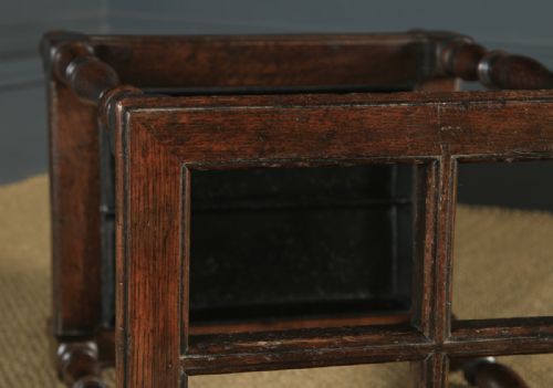 fig 4. Antique English Edwardian Quadrant Oak Stick & Umbrella Hall Stand (Circa 1910)