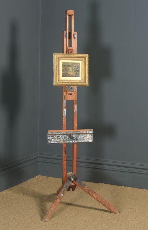 fig 2. Antique English George V Winsor & Newton Beech Artists Picture Painting Studio Folding Easel (Circa 1930)