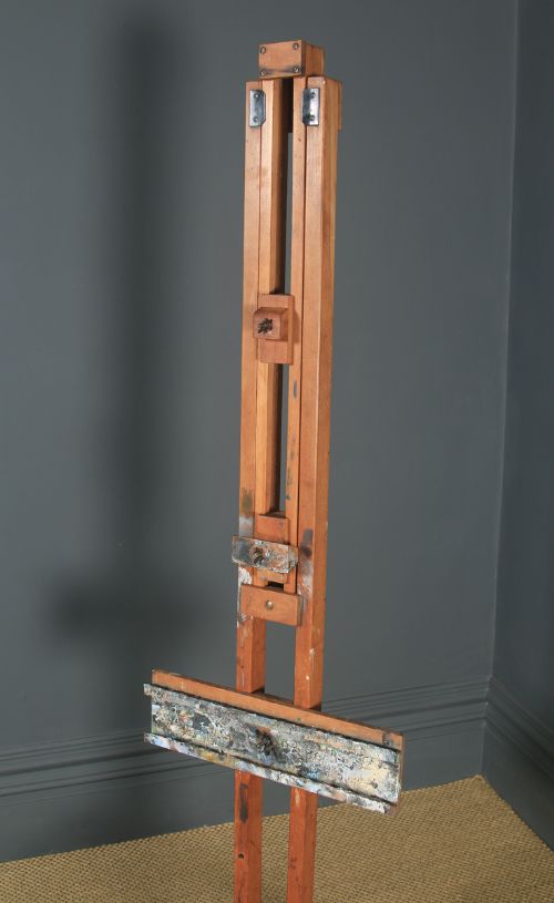 fig 7. Antique English George V Winsor & Newton Beech Artists Picture Painting Studio Folding Easel (Circa 1930)