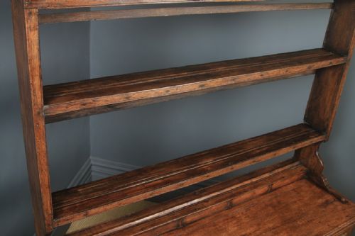 fig 5. Antique Welsh Carmarthenshire Georgian Oak Dresser Base Sideboard Potboard & Rack (Circa 1790)