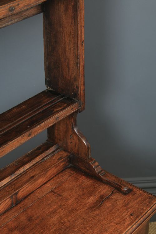 fig 6. Antique Welsh Carmarthenshire Georgian Oak Dresser Base Sideboard Potboard & Rack (Circa 1790)