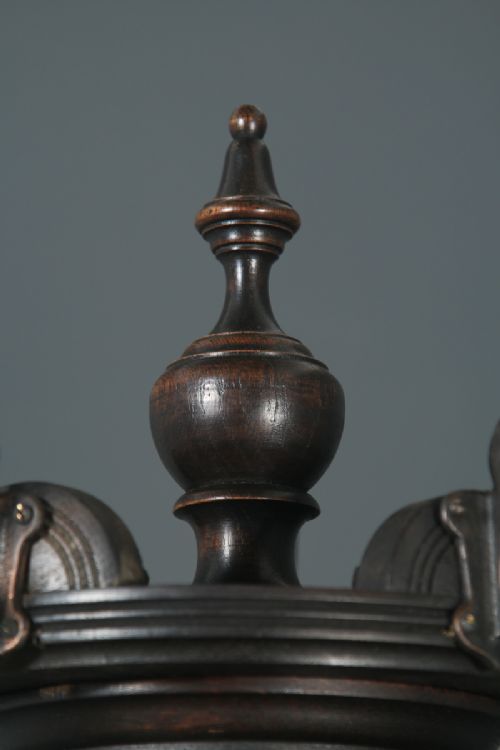 fig 5. Antique Edwardian Oak & Brass Arts & Crafts Revolving Coat, Hat, Stick & Umbrella Hall Stand (Circa 1910)