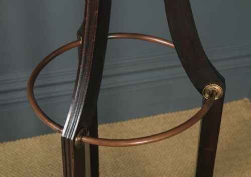 fig 7. Antique Edwardian Oak & Brass Arts & Crafts Revolving Coat, Hat, Stick & Umbrella Hall Stand (Circa 1910)