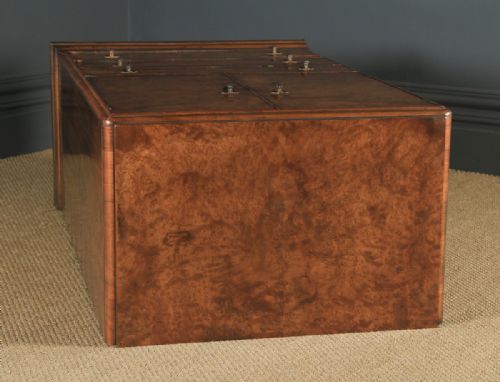 fig 4. Antique English Art Deco Burr Walnut Two Door Tallboy Compactum Chest of Drawers (Circa 1930)