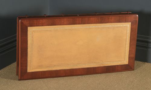 fig 2. Antique English Victorian 3ft 10” Mahogany & Leather Pedestal Office Desk (Circa 1870)