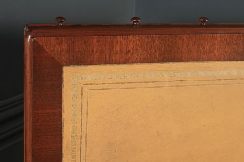 fig 3. Antique English Victorian 3ft 10” Mahogany & Leather Pedestal Office Desk (Circa 1870)