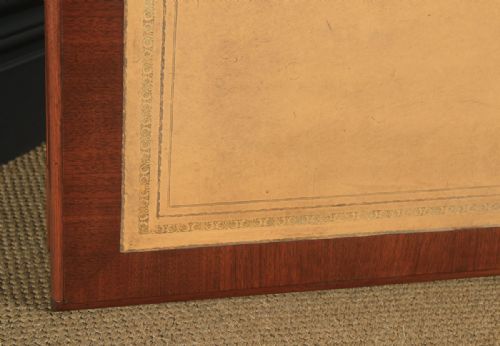 fig 5. Antique English Victorian 3ft 10” Mahogany & Leather Pedestal Office Desk (Circa 1870)