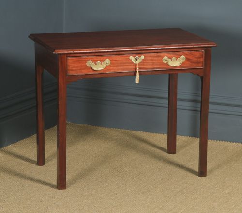 fig 1. Antique English Georgian Mahogany Occasional Hall Writing Lowboy Side Table (Circa 1780)