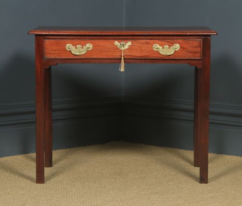 fig 2. Antique English Georgian Mahogany Occasional Hall Writing Lowboy Side Table (Circa 1780)