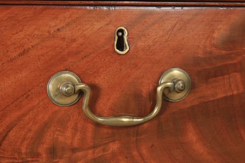 fig 8. Antique English Georgian Flame Mahogany Linen Press Chest of Drawers (Circa 1800)