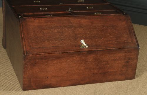 fig 2. Antique English Mid 18th Century Georgian Oak Office Bureau (Circa 1750)