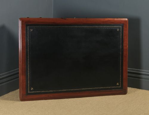 fig 1. Antique English Victorian Mahogany & Leather 5ft Partner’s Pedestal Office Desk (Circa 1860)
