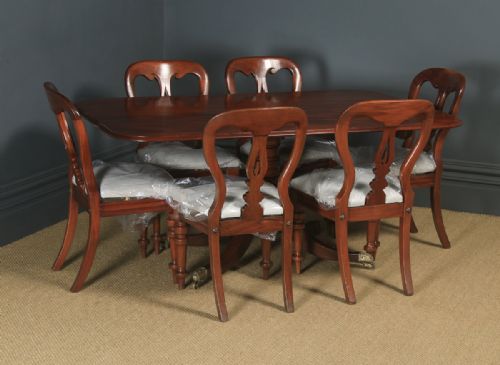 fig 2. Antique English Georgian Regency Figured Mahogany Rectangular Tilt Top Breakfast Dining Table (Circa 1820)