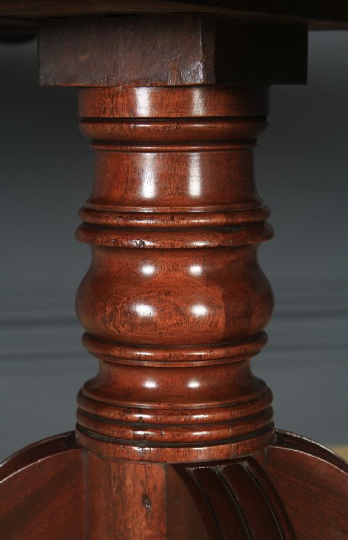fig 7. Antique English Georgian Regency Figured Mahogany Rectangular Tilt Top Breakfast Dining Table (Circa 1820)