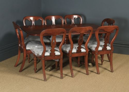 fig 1. Antique English Georgian Regency Figured Mahogany Rectangular Tilt Top Breakfast Dining Table (Circa 1820)