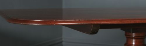 fig 5. Antique English Georgian Regency Figured Mahogany Rectangular Tilt Top Breakfast Dining Table (Circa 1820)