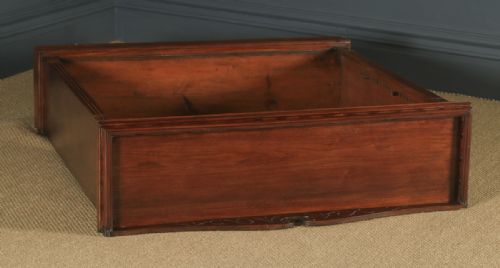 fig 3. Antique English Victorian Mahogany Carved Open 4ft Bookcase (Circa 1880)