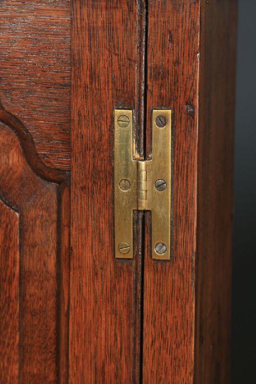 fig 5. Antique English Pair of Georgian Oak Wall Hanging Spice Cabinet Cupboards (Circa 1780)