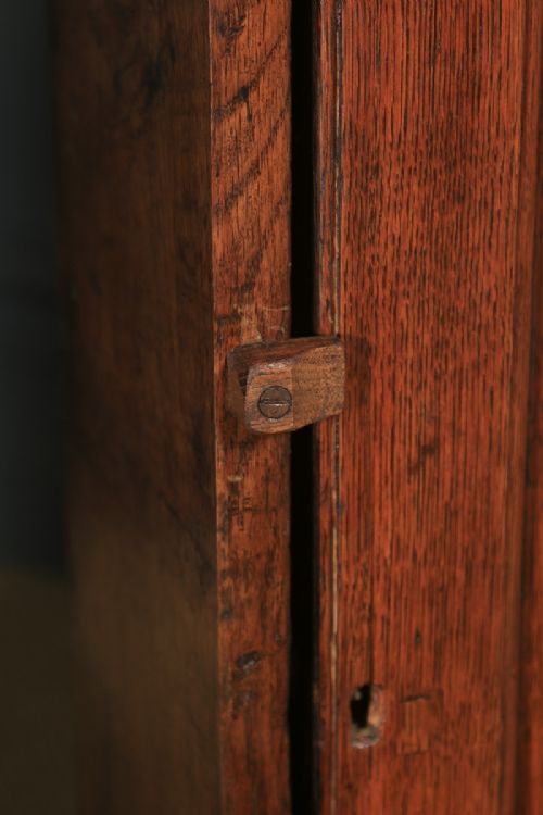 fig 4. Antique English Pair of Georgian Oak Wall Hanging Spice Cabinet Cupboards (Circa 1780)