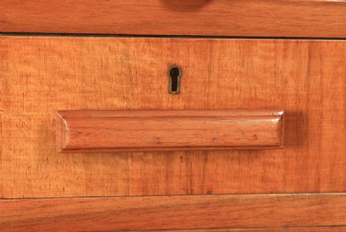 fig 7. Antique English Art Deco Figured Walnut & Black Leather 4½ft Office Pedestal Desk (Circa 1930)