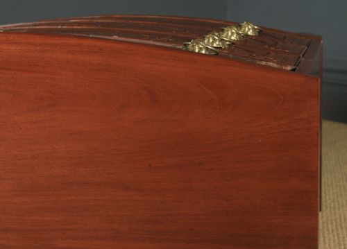 fig 1. Antique English Georgian Regency Mahogany Bow Front Carved Chest of Drawers (Circa 1820)