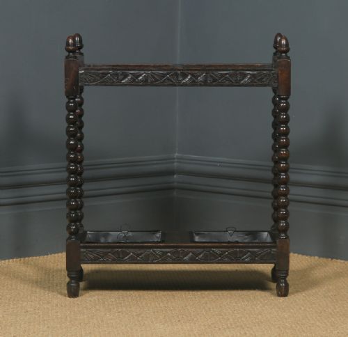 fig 2. Antique English Edwardian Oak Stick & Umbrella Hall Stand (Circa 1910)