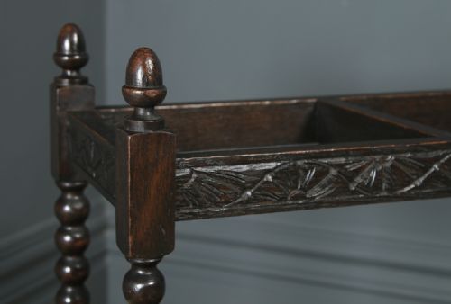 fig 4. Antique English Edwardian Oak Stick & Umbrella Hall Stand (Circa 1910)