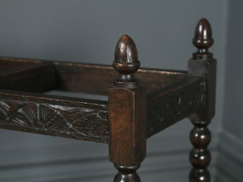 fig 5. Antique English Edwardian Oak Stick & Umbrella Hall Stand (Circa 1910)