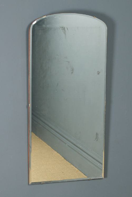 Antique English Art Deco Rectangular Shaped Portrait Hanging Wall Mirror (Circa 1930)