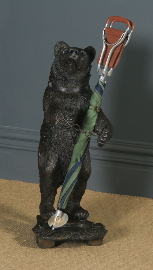 fig 1. Antique German Black Forest Style Bear Shaped Stick & Umbrella Hall Stand (Early-Mid 20th Century)
