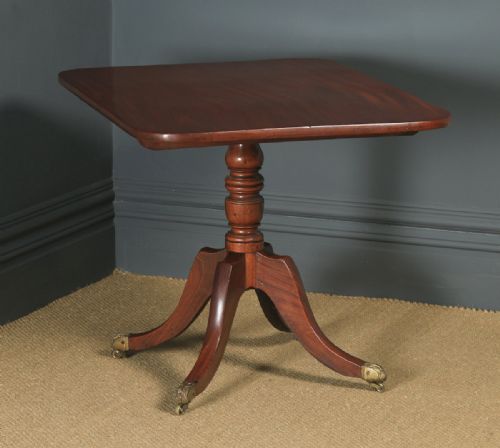 fig 1. Small Antique English Georgian Regency Figured Mahogany Tilt Top Occasional Breakfast Dining Table (Circa 1820)