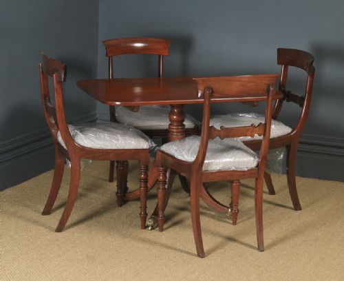 fig 2. Small Antique English Georgian Regency Figured Mahogany Tilt Top Occasional Breakfast Dining Table (Circa 1820)
