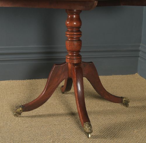 fig 5. Small Antique English Georgian Regency Figured Mahogany Tilt Top Occasional Breakfast Dining Table (Circa 1820)