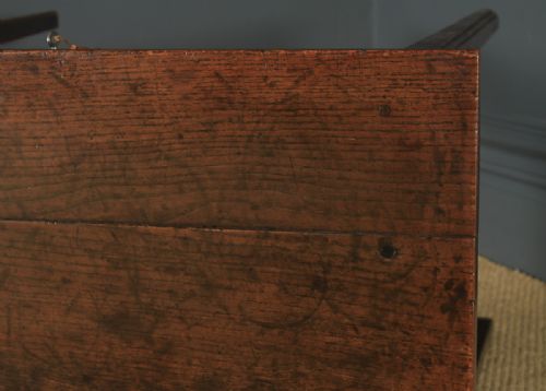 fig 7. Antique English Georgian Oak Provincial Occasional Hall Writing Lowboy Side Table (Circa 1790)