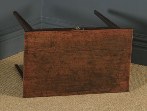 fig 3. Antique English Georgian Oak Provincial Occasional Hall Writing Lowboy Side Table (Circa 1790)