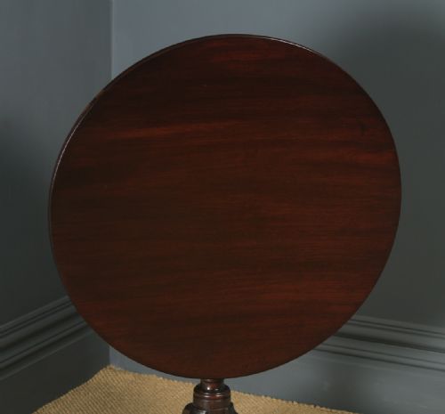 fig 2. Antique English Georgian Mahogany Tilt Top Occasional Supper Tripod Table (Circa 1780)