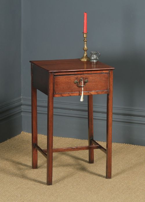 Antique English Georgian Regency Mahogany Inlaid Side Occasional Lamp Table (Circa 1790)