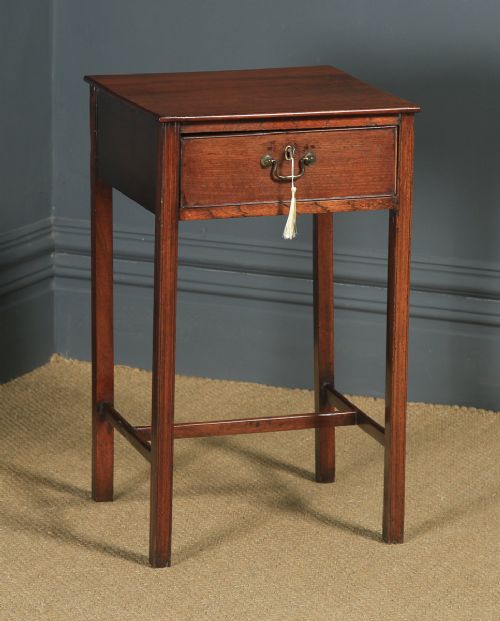 fig 1. Antique English Georgian Regency Mahogany Inlaid Side Occasional Lamp Table (Circa 1790)