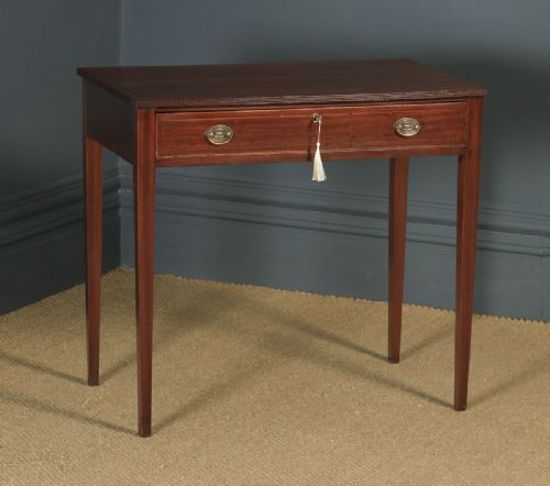 fig 1. Antique English Georgian Regency Mahogany Inlaid Side Occasional Lamp Table (Circa 1820)