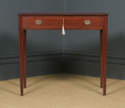 fig 2. Antique English Georgian Regency Mahogany Inlaid Side Occasional Lamp Table (Circa 1820)