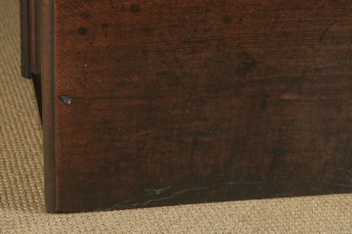 fig 4. Antique English 18th Century Georgian Oak Geometric Mule Chest Blanket Box Trunk with Drawer (Circa 1730)