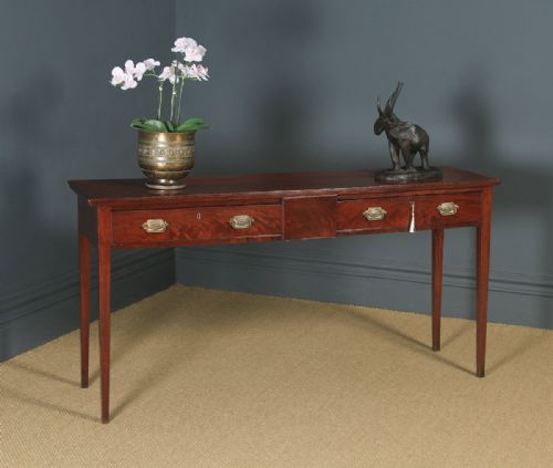 fig 1. Antique Irish Georgian Regency Flame Mahogany Server Sideboard Console Table (Circa 1820)