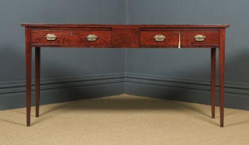 fig 2. Antique Irish Georgian Regency Flame Mahogany Server Sideboard Console Table (Circa 1820)