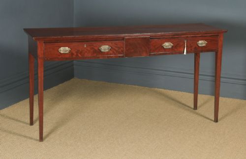 Antique Irish Georgian Regency Flame Mahogany Server Sideboard Console Table (Circa 1820)