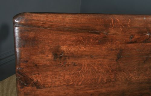 fig 5. Antique Spanish Basque Solid Oak & Iron 7ft 2” Refectory Kitchen Dining Table (Circa 1890)