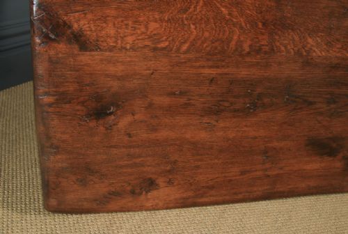 fig 6. Antique Spanish Basque Solid Oak & Iron 7ft 2” Refectory Kitchen Dining Table (Circa 1890)