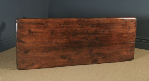 fig 4. Antique Spanish Basque Solid Oak & Iron 7ft 2” Refectory Kitchen Dining Table (Circa 1890)