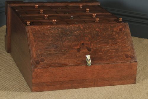 fig 2. Antique Welsh Marches Georgian Oak Inlaid Office Bureau Desk (Circa 1810)
