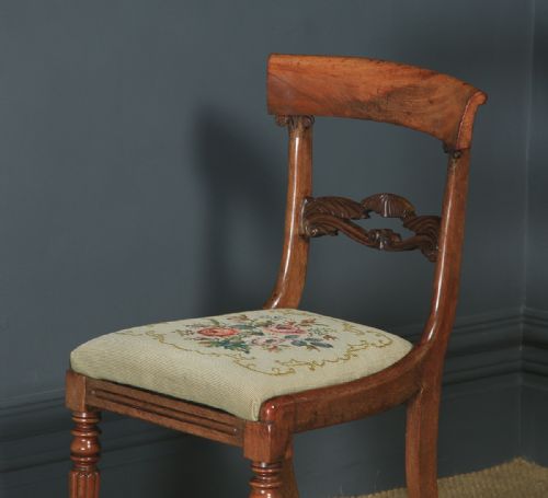 fig 8. Antique English William IV Set of Four 4 Mahogany Bar Back Dining Chairs (Circa 1835)