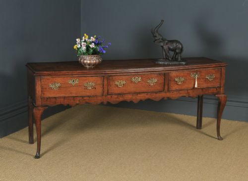 Antique English Shropshire Georgian Oak 6ft 2” Dresser Base Sideboard (Circa 1770)